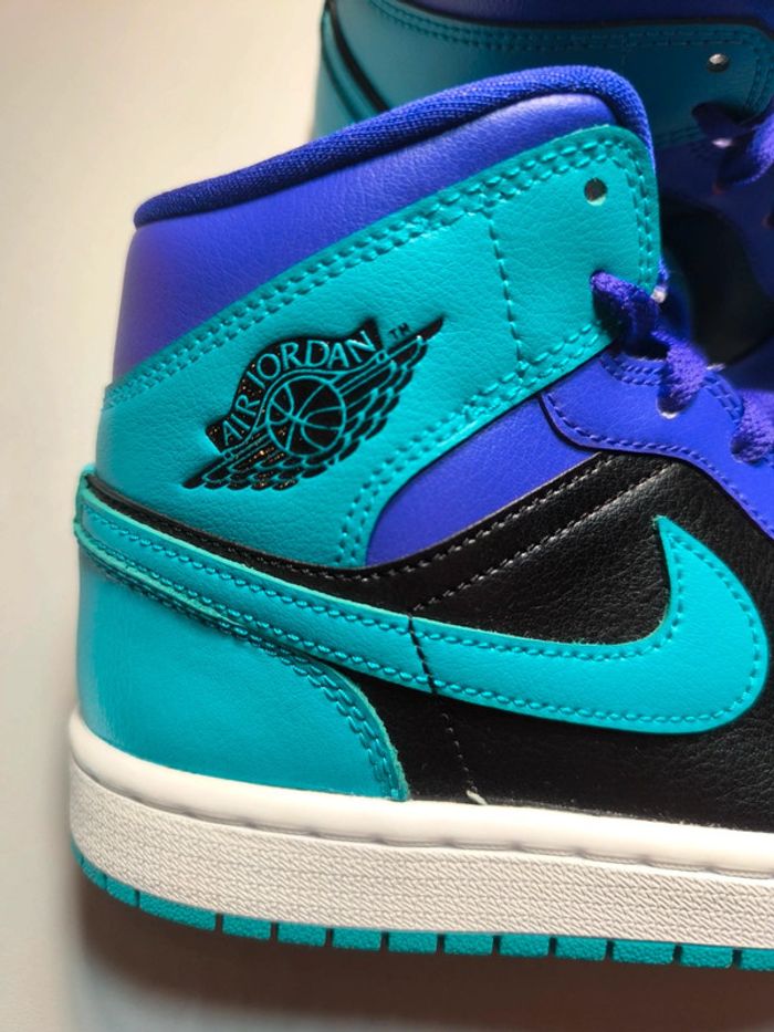 Baskets Jordan one mid black grape violette pointure 37.5 neuves avec boîte - photo numéro 7