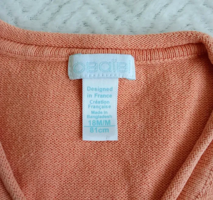Gilet fille ⭐ très bon état ⭐ Taille 12 mois ⭐ obaibi - photo numéro 2