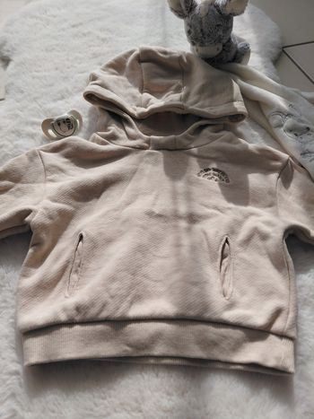 Sweat à capuche beige 3 mois