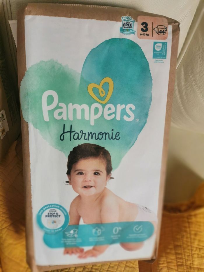 Lot de 2 paquets de couches Pampers Harmonie taille 3 - photo numéro 4