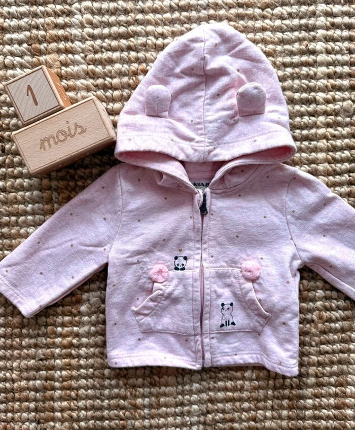 Veste à zip Kiabi 1mois / 54cm