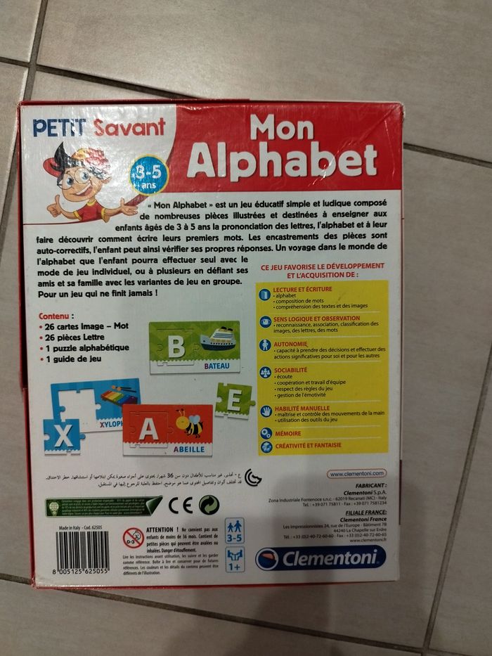 Jeu educatif Mon Alphabet 3-5 ans Clementoni - photo numéro 3