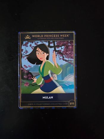 Carte disneyland paris collector/world princess week/mulan