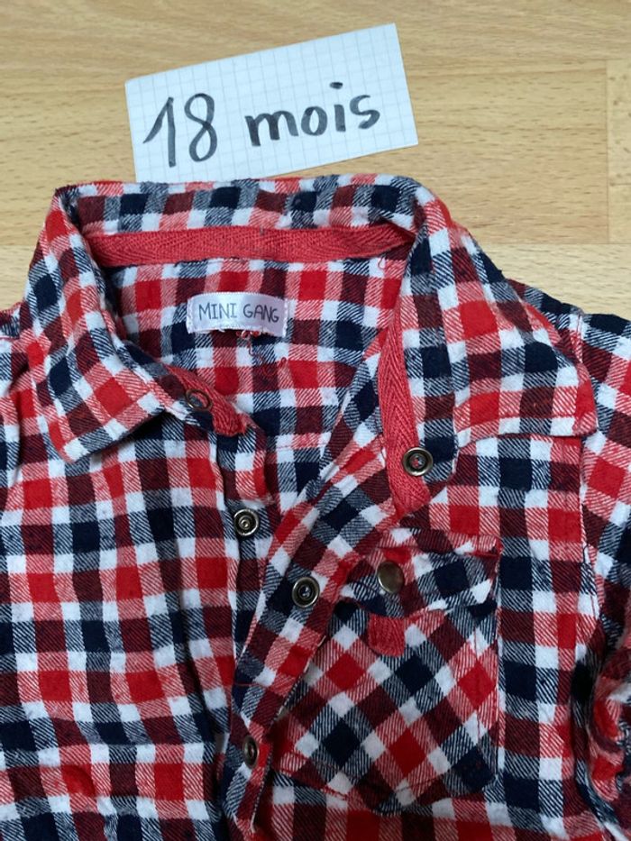 Chemise manches longues avec pressions 18 mois Mini Gang - photo numéro 2