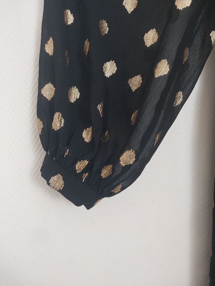 Robe H&M noire à pois dorés – Taille M - photo numéro 6