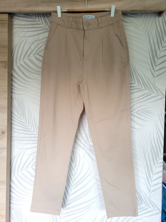 Pantalon large femme taille 36 crème - photo numéro 2