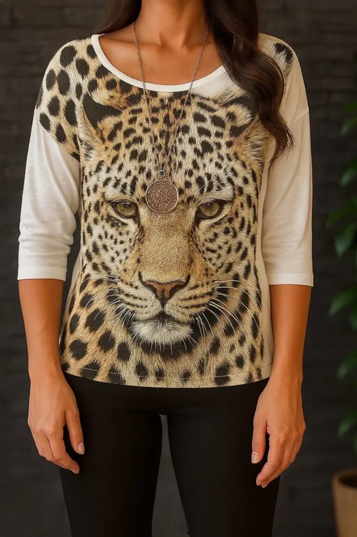 Belle Blouse fluide imprimé léopard XSIDE – Taille 40