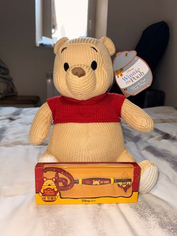 Peluche Winnie l’Ourson tricot - Édition limitée 7500 ex - 60 ans + clé Disney
