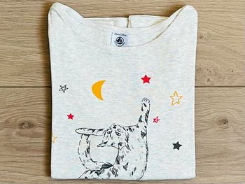 T-shirt sérigraphié chat Petit bateau T-10 ans