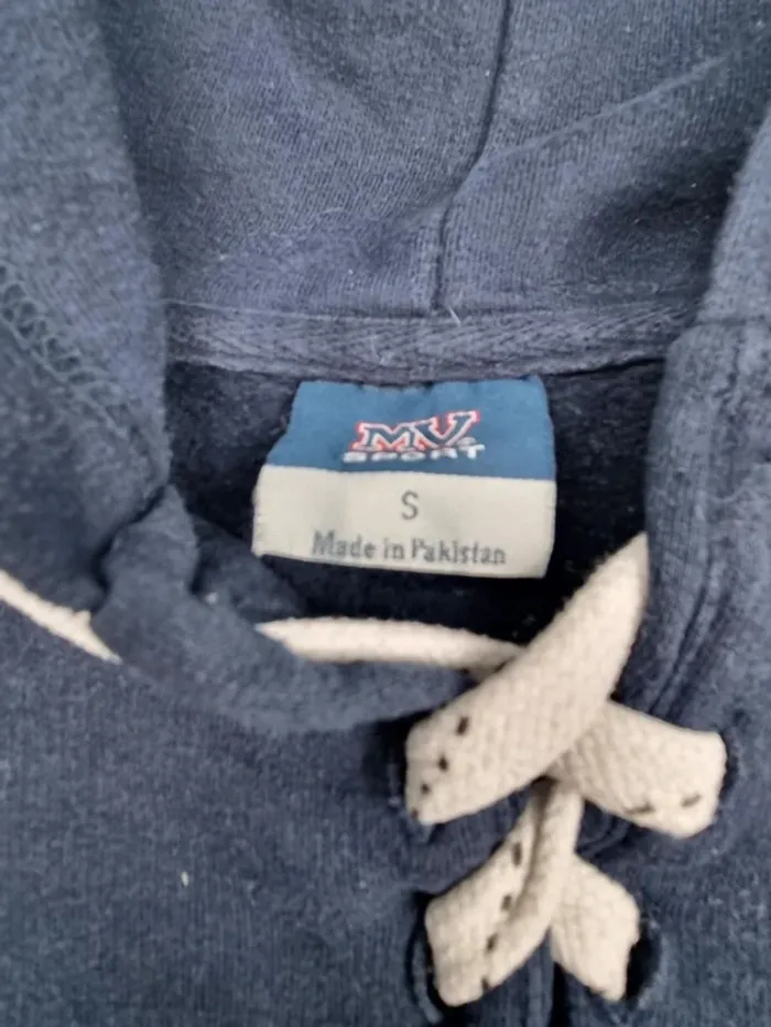 Pull capuche universitaire bleu, S Hommes - photo numéro 5