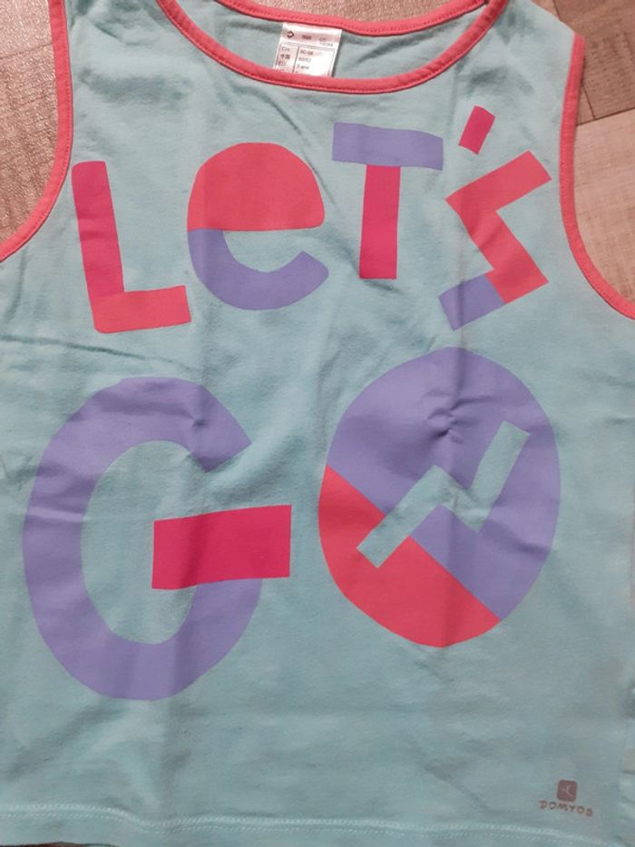 Débardeur fille turquoise 3 ans - photo numéro 3