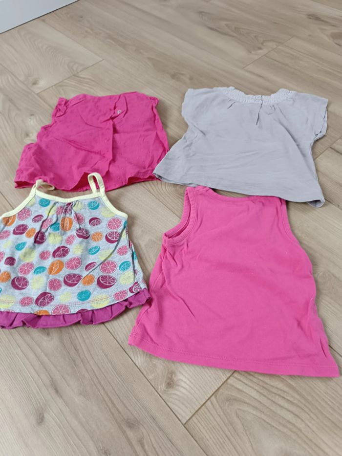 Lot 4 t shirts fille 6 mois - photo numéro 2