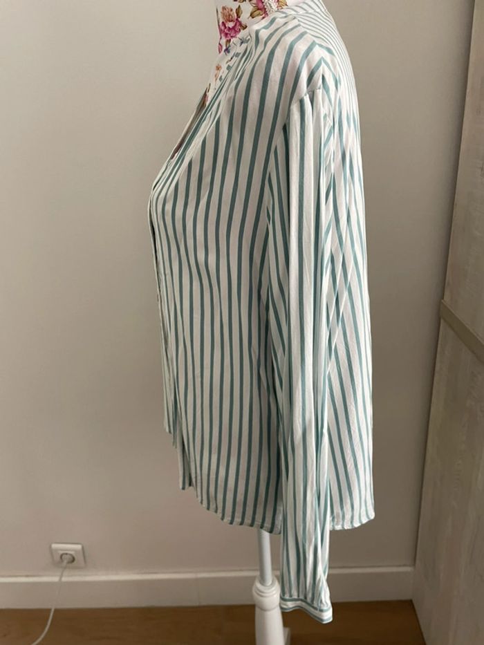 Chemise blanche à rayure verte - photo numéro 4