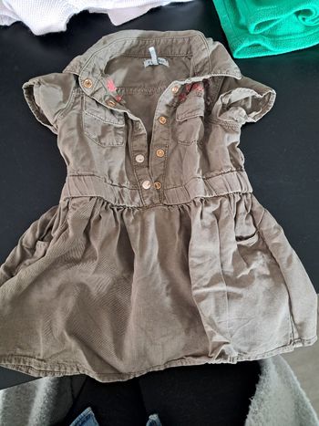 Robe kaki à fleurs - ikks