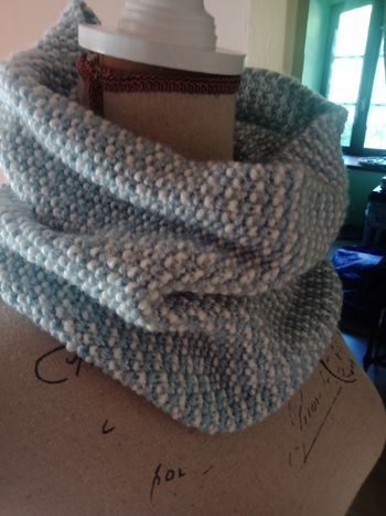 Snood bleu et blanc
