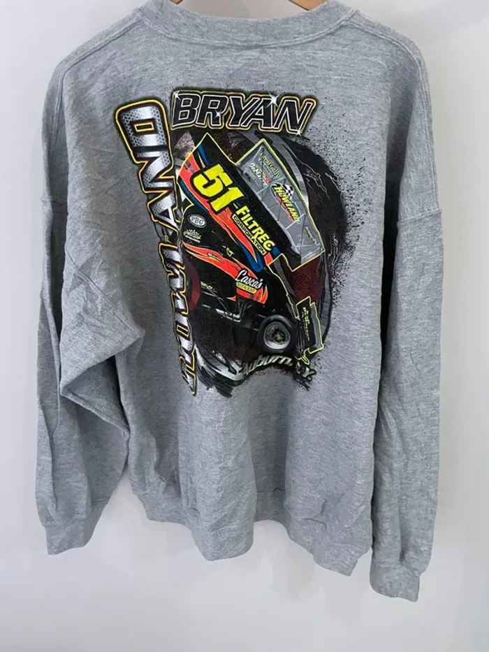 Vintage 90s Bryan Howland Nascar Graphic Crewneck Sweatshirt XXL