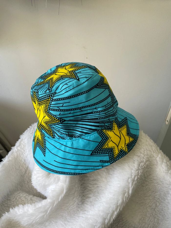 Bob réversible wax turquoise étoile - photo numéro 2