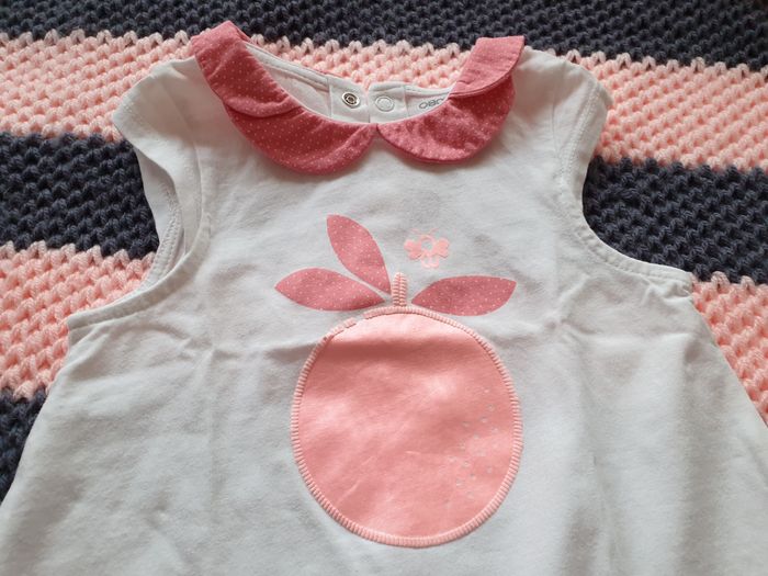 Pyjama combi courte blanc motif pomme rose fluo - T18M - Obaïbi - photo numéro 7