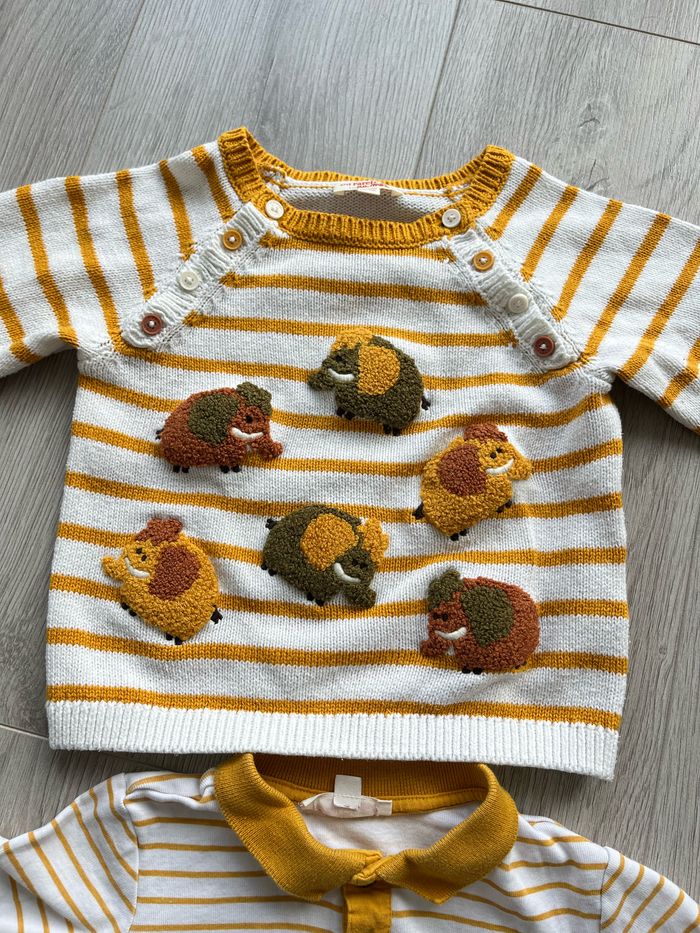 Lot body et pull DPAM taille 24 mois - photo numéro 3