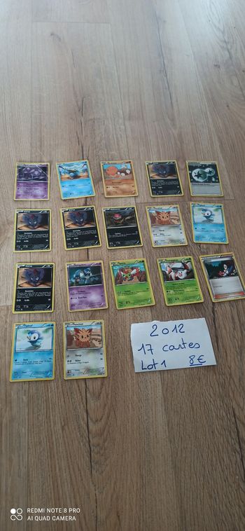 Lot de 17 cartes Pokémon 2012