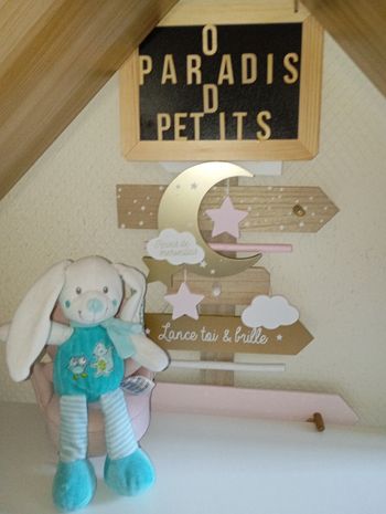Peluche lapin mots d'enfants 