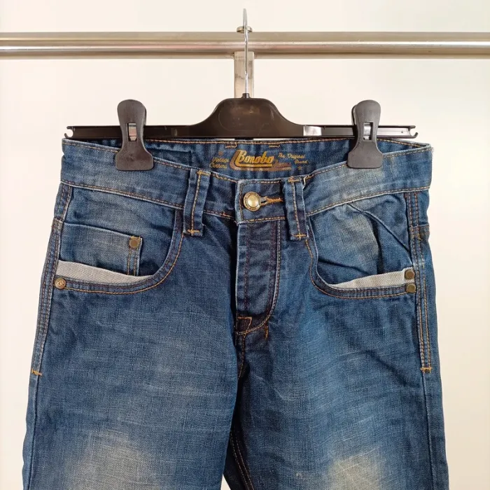 Jean slim Bonobo taille 34 vintage brut 100 % coton délavé coupe ajustée A1522 - photo numéro 2