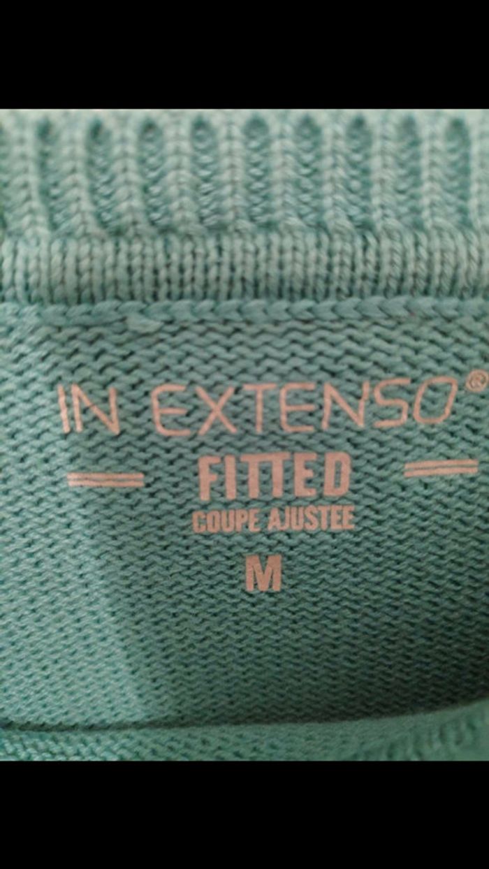 pull turquoise et blanc m - photo numéro 3