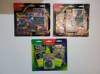 Lot de 2 tri pack pokemon Flammes Fantasmagorique ME2 et 1 duo pack scellé en français 