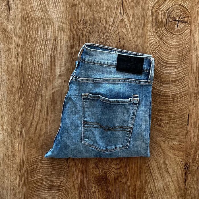 Jean/pantalon bleu délavé Levi's Denzen Slim, homme, taille : W 34 L 32 (44 taille française)