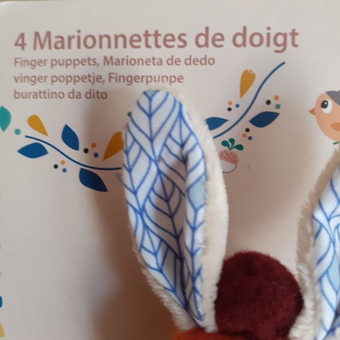 Lot Marionnettes à doigt: Canard+ Chien+ Lapin+ Chat - photo numéro 8