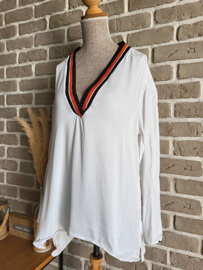 Blouse fluide blanche Zara - sportswear vintage - photo numéro 6