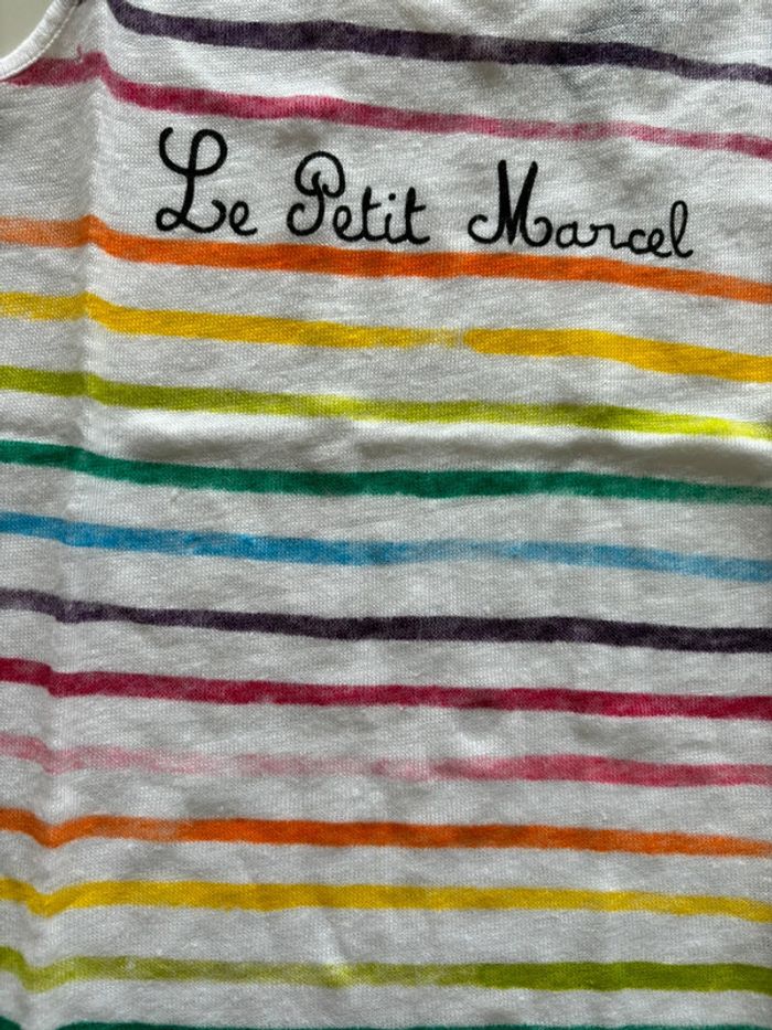 Débardeur blanc à rayures multicolores - photo numéro 2