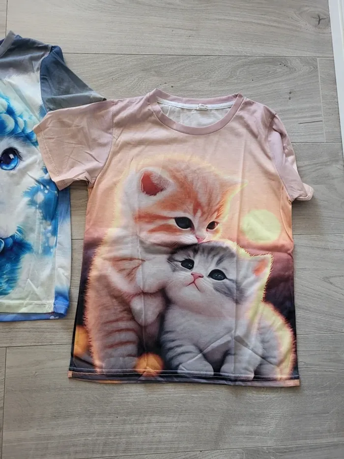 Lot de 2 tee-shirts Chats - photo numéro 3