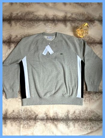 Sweatshirt - Pull Lacoste Gris Logo brodé Neuf 3XL
