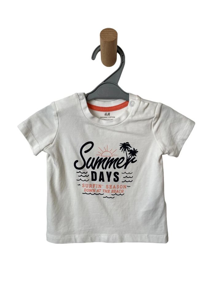 T-shirt blanc “Summer days” - H&M 3 mois (62cm/2-4mois)