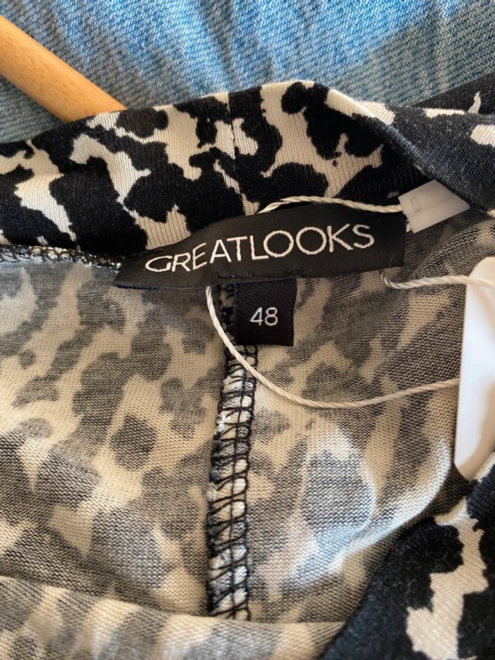 Robe en coton taille 48 à motif noir et blanc - photo numéro 6