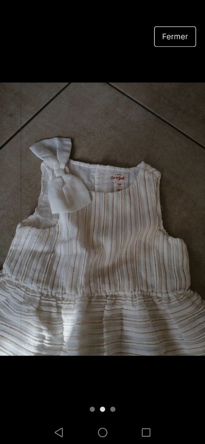 Robe cérémonie ou mariage blanc et doré - photo numéro 3