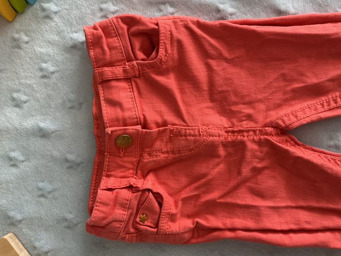 pantalon slim rose orange 9 mois taille réglable tape à l'oeil - photo numéro 6