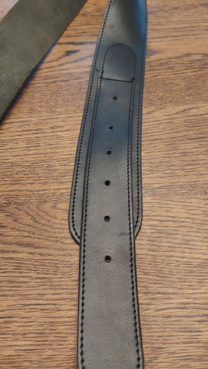 Ceinture en cuir noir réglable de 80cm à 95cm - photo numéro 13