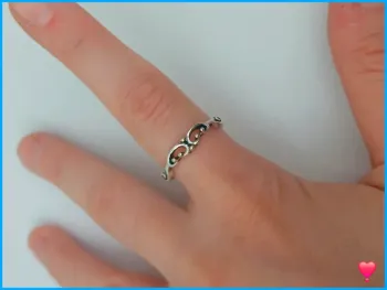 Bague argentée tendance en acier inoxydable