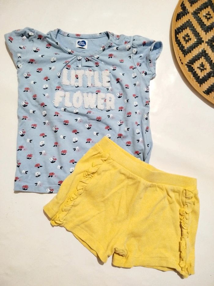 Ensemble tenue été fille 18 mois short Tee shirt assorti - photo numéro 5
