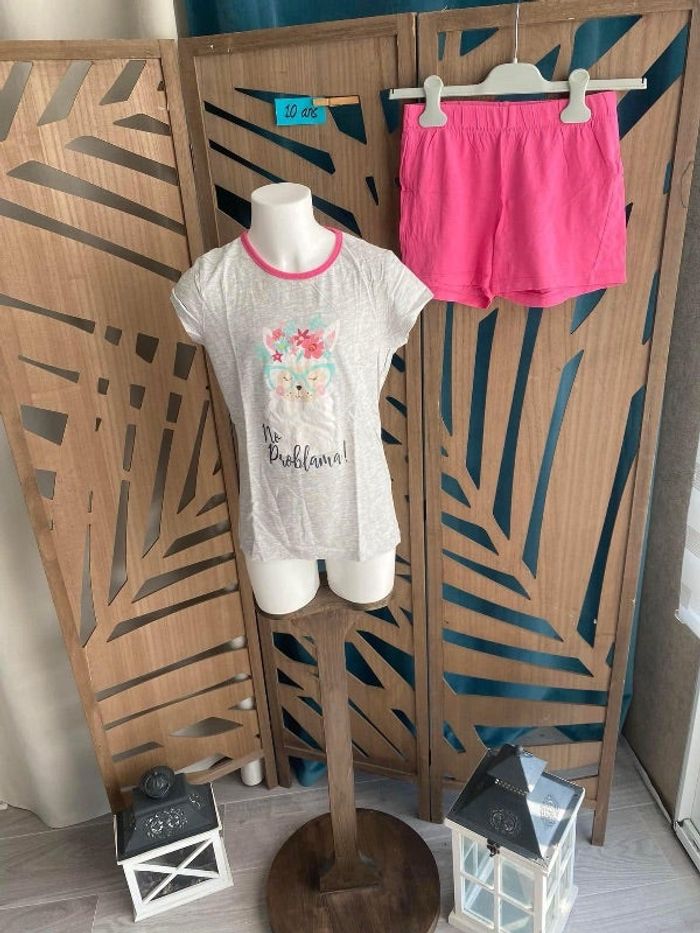 Pyjama short fille 10 ans Lama