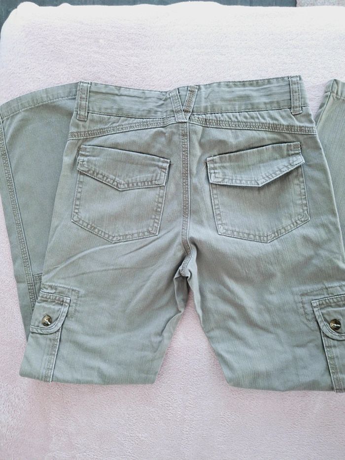 Pantalon baggy coupe droite Cyrillus 10 ans avec poches latérales sur les jambes gris - photo numéro 5