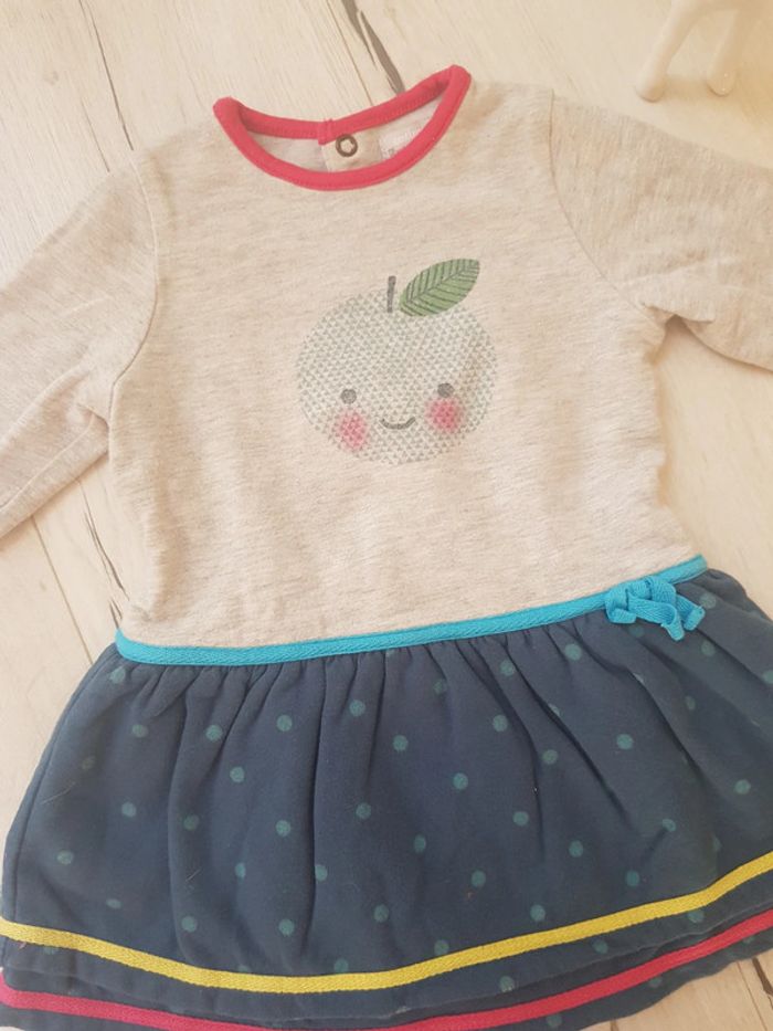 Robe chaude hiver catimini 6mois avec collant assorti - photo numéro 2