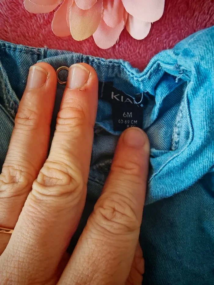 Robe couleur jean avec culotte assortie 6 mois - photo numéro 3