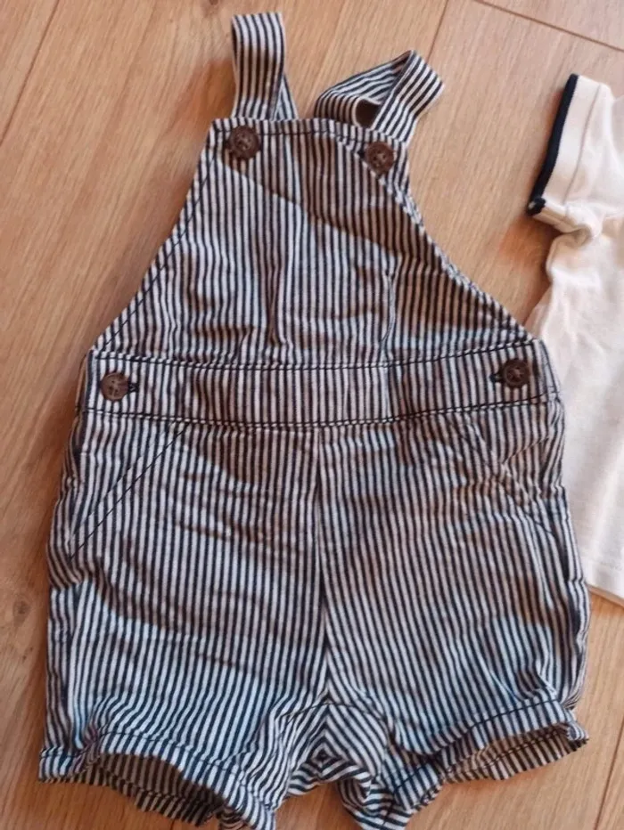 Ensemble salopette short et polo - photo numéro 2