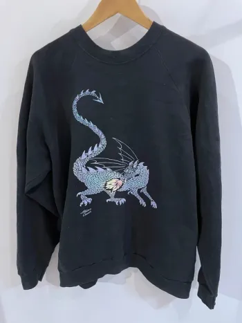Crewneck Japanese dragon print vintage XL Mens