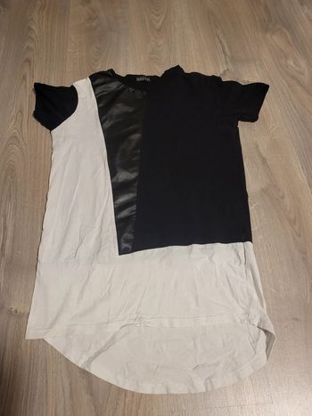 T shirt long homme noir et blanc taille m maximal