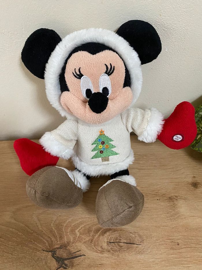Doudou peluche minnie maillot écru sapin de noël Disneyland - photo numéro 2