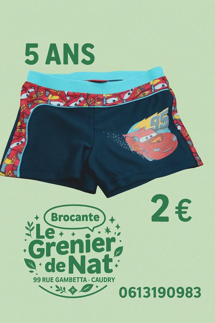 Slip de bain cars taille 5 ans